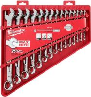 Purchase Top-Quality MAXBITE™ 15-piece 1/4" to 1" 12-Point Angled Head Combination Wrench Set by MILWAUKEE - 48-22-9415 pa3